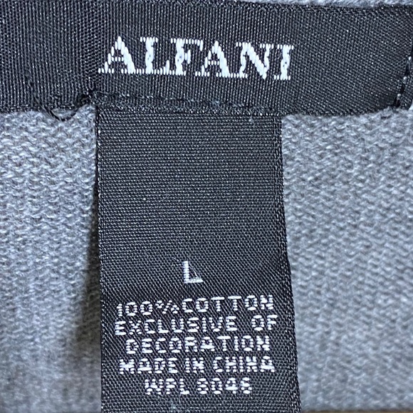 ALFANI geo 100% cotton sparkle zipper back sweater top - Picture 4 of 5